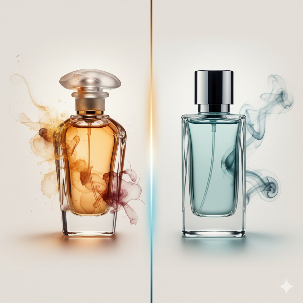 image avec 2 parfum, 1 orange et 1 bleu