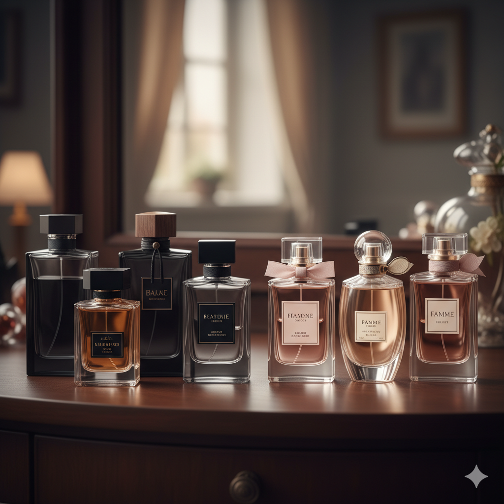 une collection de parfum sur une table