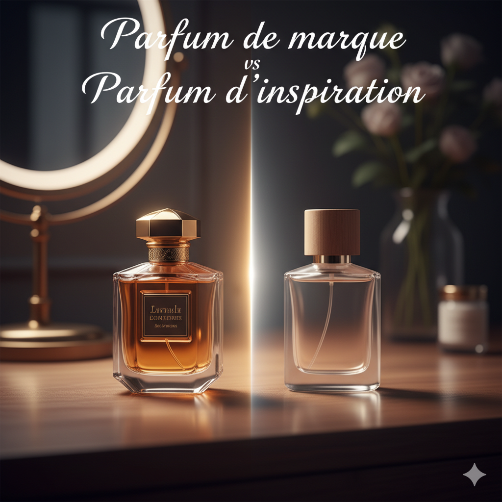 comparaison de 2 parfum sur une table