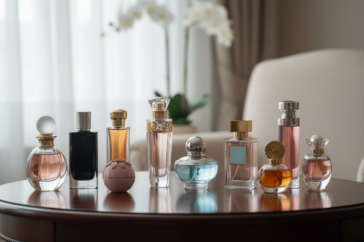 plusieurs parfum sur une table